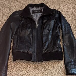 Black Rivet Black FauxLeather Jacket Small